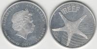 (2011) Монета Австралия 2011 год 50 центов "Морская звезда"  Серебро Ag 999  VF
